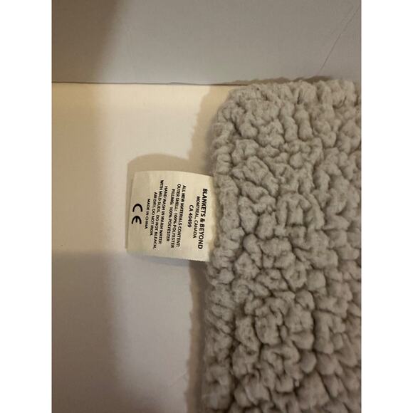 Blankets and Beyond Gray Teddy Bear Baby Lovey Sherpa Blankie Toy Bow Plush - Picture 5 of 7